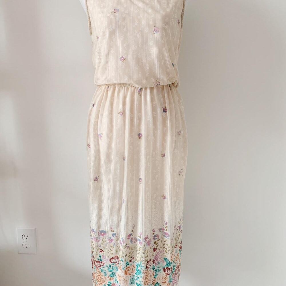 Vintage Floral Design Dress Size S
